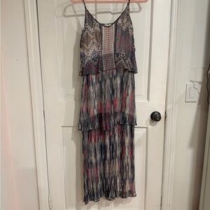 Anthropologie Meadow Rue Boho Tiered Sundress. Metallic Thread. Size 8